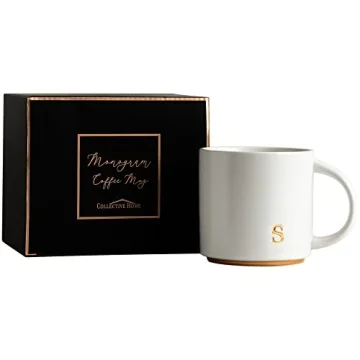 Elegant Golden Initial Ceramic Mugs for Home and Gifts