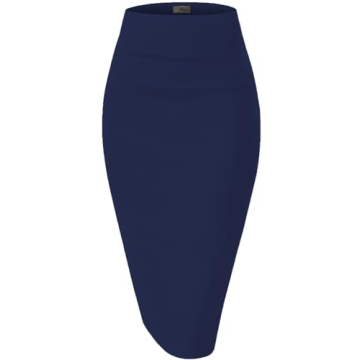 Hybrid & Company Women's Premium Nylon Ponte Stretch High Waist Pencil Suit Skirt Below Knee KSK4500...