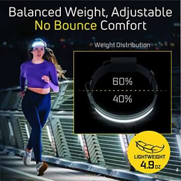 Liteband ACTIV 520 Lumens LED Headlamp, Rechargeable Battery Powered, Bright Head Lamp Flashlight Hard Hat, Mechanic Lamps, Tactical Camping, Running, Best Rated Lights For Adults Forehead, Night