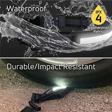 Liteband ACTIV 520 Lumens LED Headlamp, Rechargeable Battery Powered, Bright Head Lamp Flashlight Hard Hat, Mechanic Lamps, Tactical Camping, Running, Best Rated Lights For Adults Forehead, Night