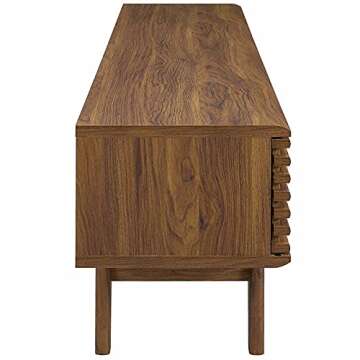 Modway Render 70" Mid-Century Modern Low Profile Entertainment TV Stand, 70 Inch, Walnut Walnut