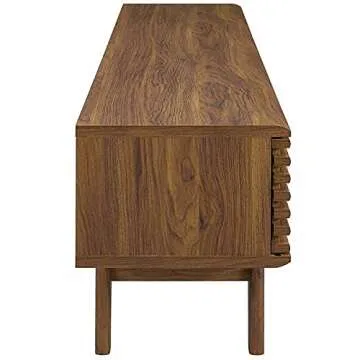 Modway Render 70" Mid-Century Modern Low Profile Entertainment TV Stand, 70 Inch, Walnut Walnut
