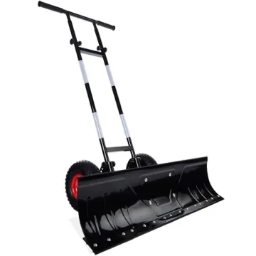 Best Choice Products 36in Heavy Duty Steel Snow Shovel Pusher for Driveway w/Wheels, Adjustable Hand...