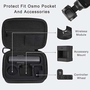 SHBC Hard Carrying Case Compatible for DJI OSMO Pocket Accessories Protective Travel Bag for Expansion Kit Controller Wheel Wireless Module Accessory Mount
