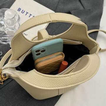 Women Bucket Bag PU Leather Hobo Bag Fashion Shoulder Crossbody Bag Vintage Tote Bag Small Handabg Purse