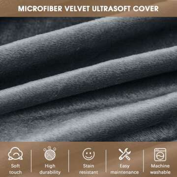 ILPEOD Bean Bag Chairs for Adults - Memory Foam Furniture BeanBag Chair - Kids/Teens Sofa with Soft Micro Fiber Cover - Round Fluffy Couch for Living Room Bedroom College Dorm - 4 ft, Grey