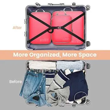 Cambond Compression Packing Cubes for Travel, 4 Pack Travel Bags Luggage Organizers Travel Essentials Compression Cubes for Carry on Suitcases, Watermelon Pink