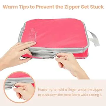 Cambond Compression Packing Cubes for Travel, 4 Pack Travel Bags Luggage Organizers Travel Essentials Compression Cubes for Carry on Suitcases, Watermelon Pink