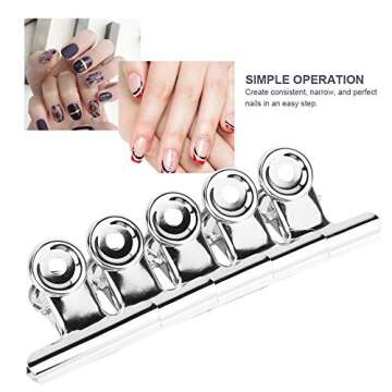 Stainless Steel Clips, 5 Pcs Multi-functional Nail Art Accessories Silver C Curve Nail Extension Clips for Salon and Household
