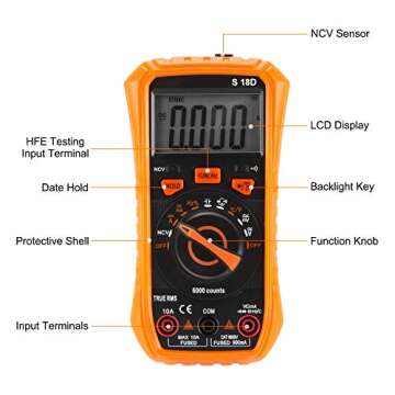 OWUYUXI Digital Multimeter Tester - Compact and Versatile Overall Electrical Testing Tool