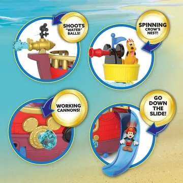 Mickey Mouse Treasure Adventure Pirate Ship Playset