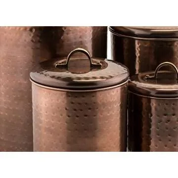 Old Dutch Hammered Copper Canister Set of 4
