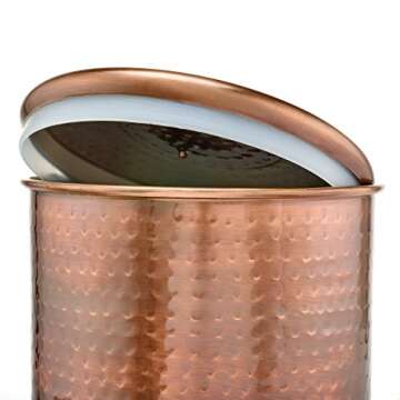 Old Dutch 1843 Hammered Canister Set of 4. Sizes are 4QT, 2QT, 1 1/2QT and 1QT. Finished in Antique Copper.