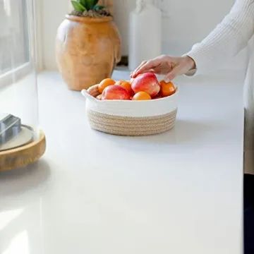 NaturalCozy 5-Piece Cotton Rope Baskets for Home