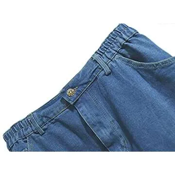 CHARTOU Women's Casual Denim Midi Skirt with Pockets