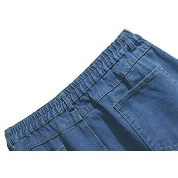 CHARTOU Women's Casual Denim Midi Skirt with Pockets