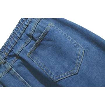 CHARTOU Women's Casual Denim Midi Skirt with Pockets