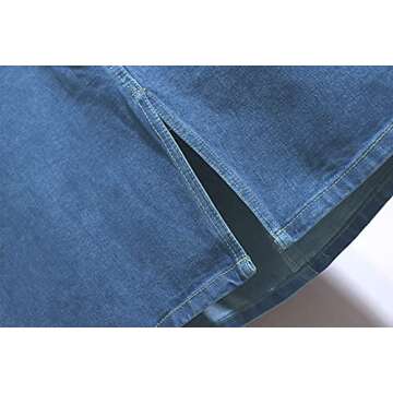 CHARTOU Women's Casual Denim Midi Skirt with Pockets