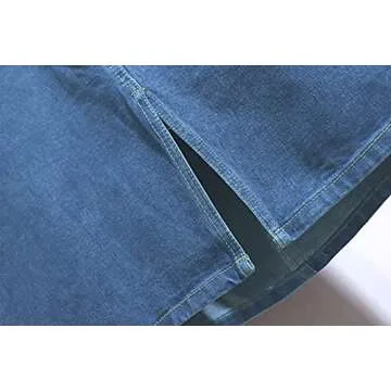 CHARTOU Women's Casual Denim Midi Skirt with Pockets