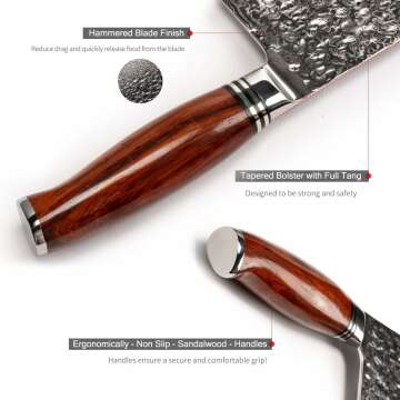 YARENH 8 Piece Professional Damascus Knife Set