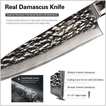 YARENH 8 Piece Professional Damascus Knife Set