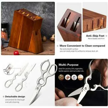 YARENH 8 Piece Professional Damascus Knife Set