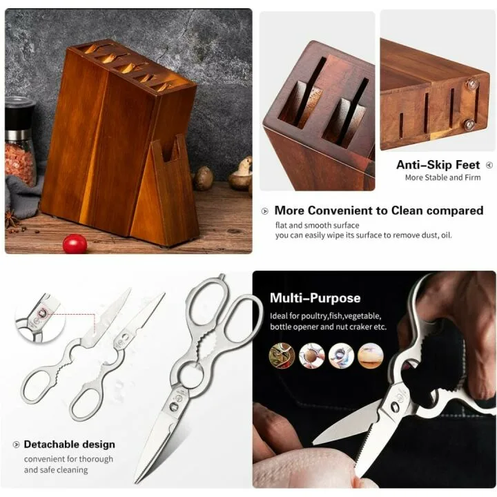 YARENH 8 Piece Professional Damascus Knife Set