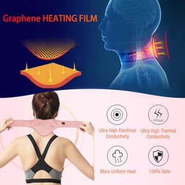 Neck Heating Pad, Arris Heated Neck Wrap with Adjustable Time and Temperature Control, USB Powered Neck Pain Relief, Stiffness Relief or Postoperative Recovery Pink