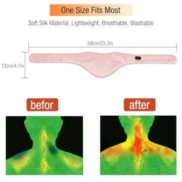 Neck Heating Pad, Arris Heated Neck Wrap with Adjustable Time and Temperature Control, USB Powered Neck Pain Relief, Stiffness Relief or Postoperative Recovery Pink