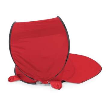 ONIVA - a Picnic Time brand - Manta Portable Beach Tent - Pop Up Tent - Beach Sun Shelter Pop Up, (Red with Gray Accents)
