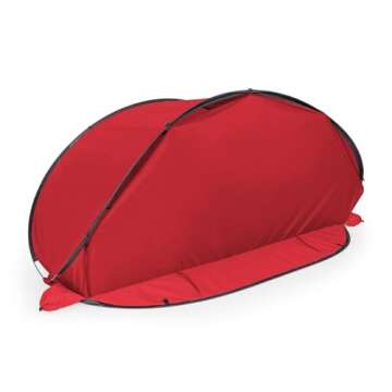 ONIVA - a Picnic Time brand - Manta Portable Beach Tent - Pop Up Tent - Beach Sun Shelter Pop Up, (Red with Gray Accents)