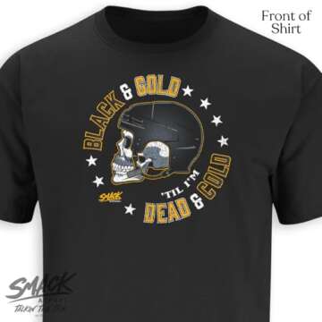 Pittsburgh Hockey Fans. Black and Gold 'Till I'm Dead and Cold. Black T-Shirt (Sm-5X) (Short Sleeve, Large)