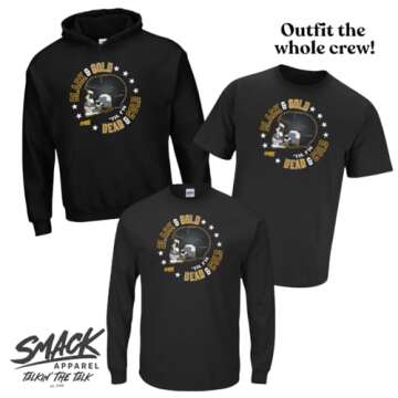 Pittsburgh Hockey Fans. Black and Gold 'Till I'm Dead and Cold. Black T-Shirt (Sm-5X) (Short Sleeve, Large)