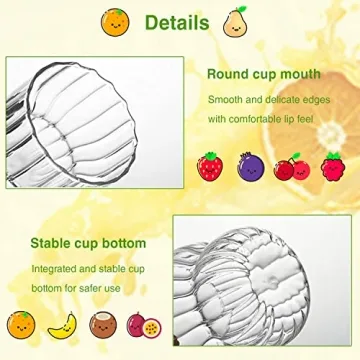 YumSur Vintage Ripple Glasses Set for Iced Coffee & Juice