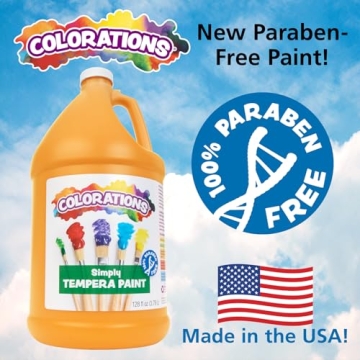 Colorations Vibrant Yellow Tempera Paint, Non-Toxic, 1 Gallon