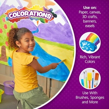 Colorations Vibrant Yellow Tempera Paint, Non-Toxic, 1 Gallon