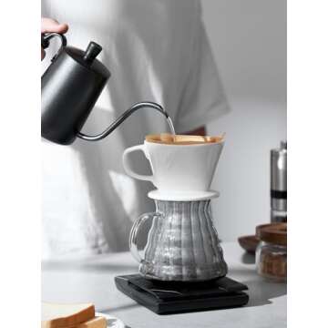 DOWAN Pour Over Coffee Maker, Non-Electric Pour Over Coffee Dripper, Manual Brew Maker, Single Cups ...