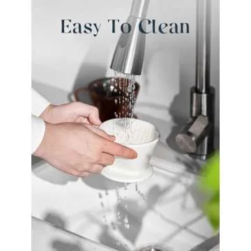 DOWAN Pour Over Coffee Maker, Non-Electric Pour Over Coffee Dripper, Manual Brew Maker, Single Cups Porcelain Slow Brewing Accessories for Gifts,White