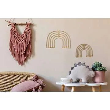 Lucky Love Rattan Rainbow Nursery Decor & Mountain Decor| Baby Room Wall Decor for Baby Girl or Baby Boy