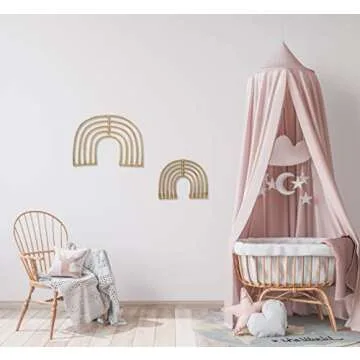 Lucky Love Rattan Rainbow Nursery Decor & Mountain Decor| Baby Room Wall Decor for Baby Girl or Baby Boy