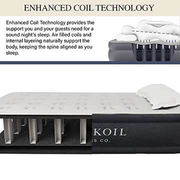 King Koil Luxury Twin Air Mattress with Built in Pump, 20” Double High Twin Size Premium Airbed, Inflatable Blow Up Mattress, Waterproof, 1-Year Warranty