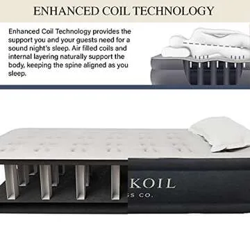 King Koil Luxury Twin Air Mattress with Built in Pump, 20” Double High Twin Size Premium Airbed, Inflatable Blow Up Mattress, Waterproof, 1-Year Warranty