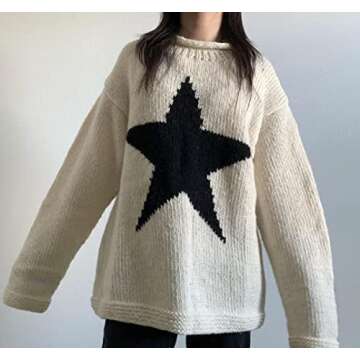 ROAONOCOMO Women Y2K Pullover Sweater for Stylish Comfort