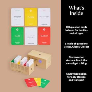 Intelligent Change Get Closer: Family Bonding Question Card Game, Conversation Starters with Fun Questions & Activities, Fun Talking Card Game for Families, Icebreaker Card Deck, 100 Question Cards