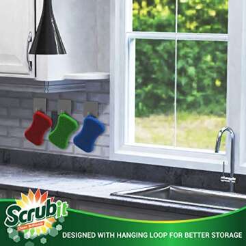 Silicone Scrubbing Sponge Set - Non Scratch & Odor Free