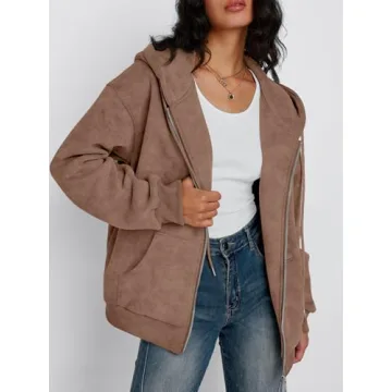 Trendy Queen Zip-Up Hoodie for Women Oversized Vintage Style