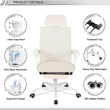 Qulomvs Ergonomic Office Chair - Adjustable Comfort & Style