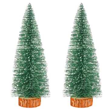 Enchanting 12inch Mini Christmas Tree Bottle Brush Trees - Ideal for Festive Atmosphere