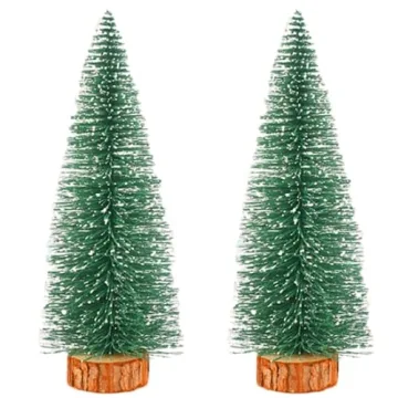Enchanting 12inch Mini Christmas Tree Bottle Brush Trees - Ideal for Festive Atmosphere