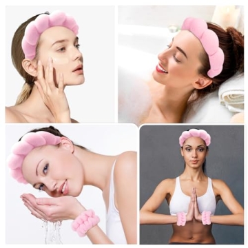 Zkptops Spa Headband and Wristband for Skincare